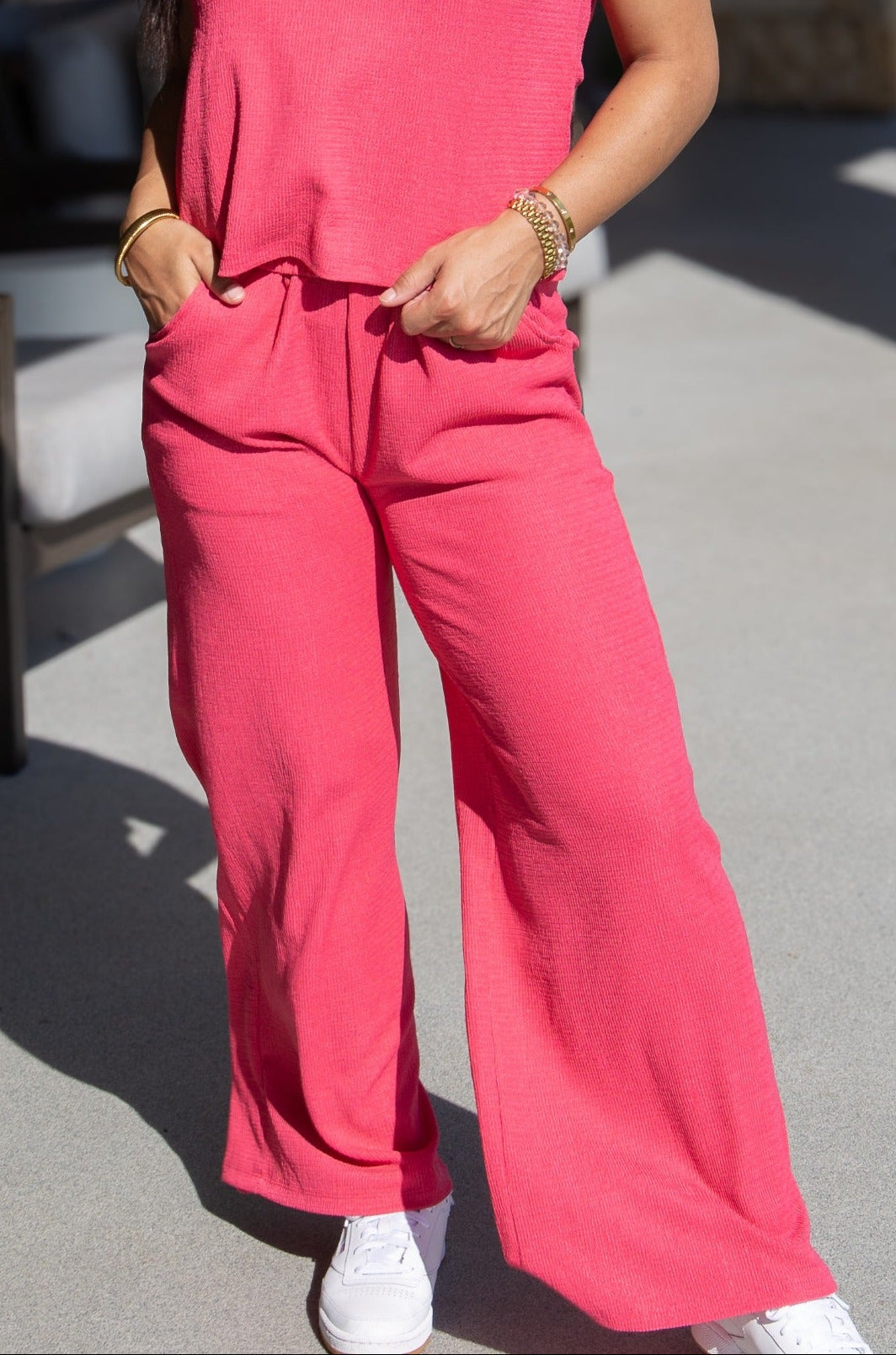 Grace & Emma The Earhart Pants, Fuchsia