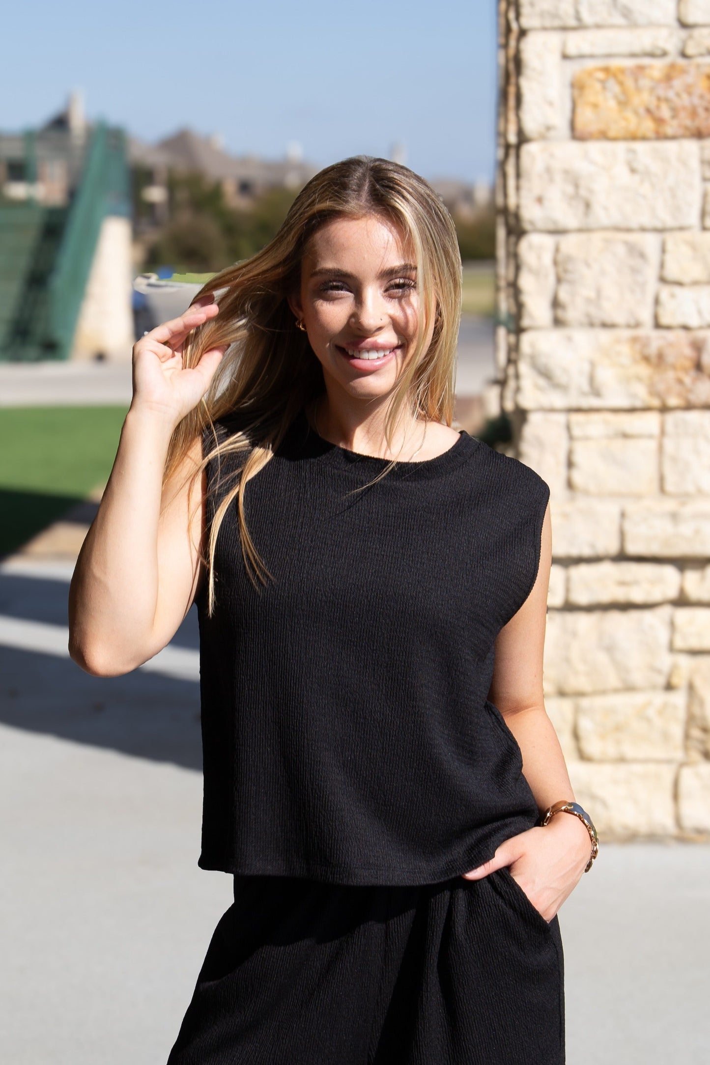 Grace & Emma The Earhart Top, Black