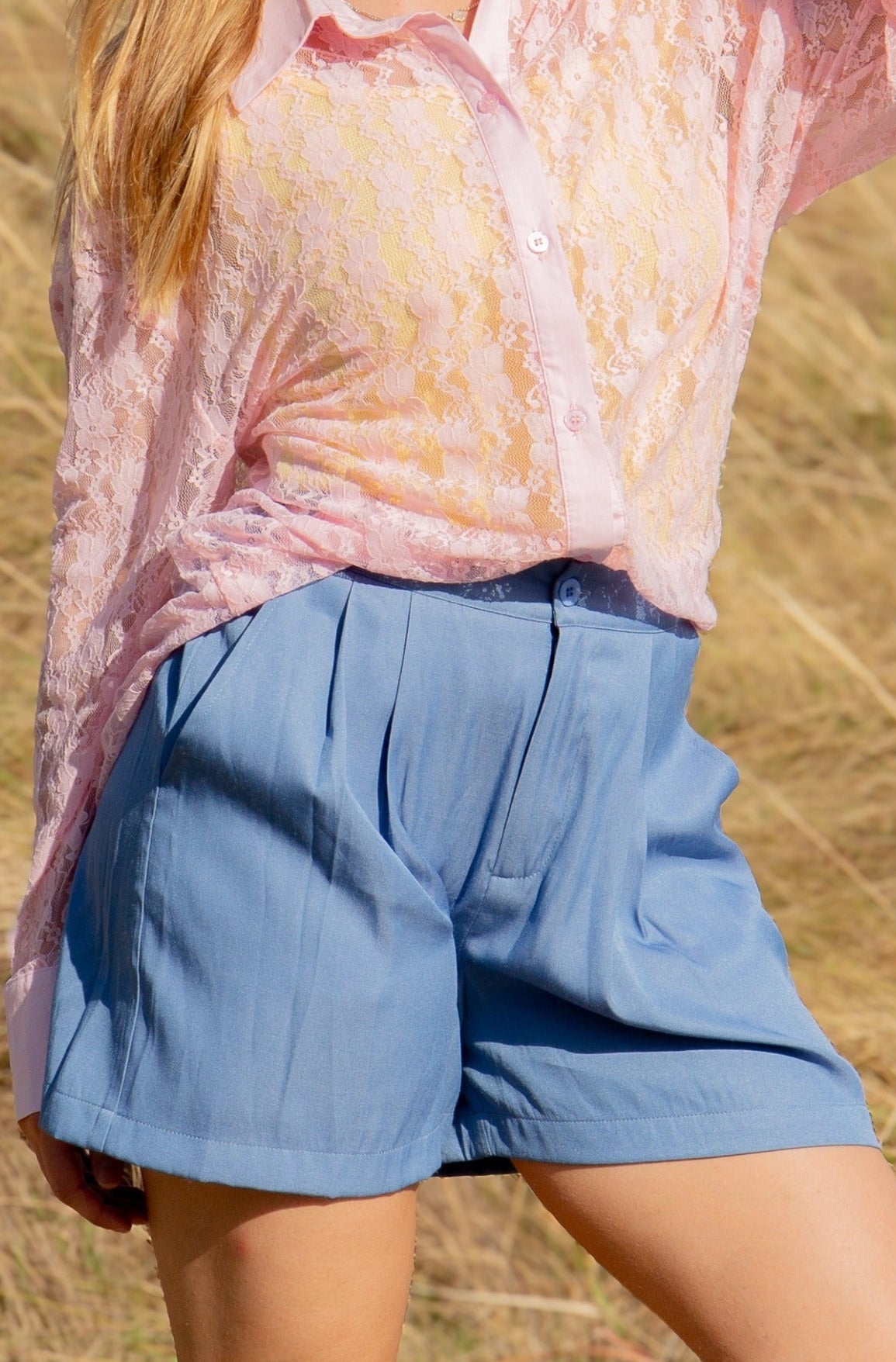 Grace & Emma Trouser Shorts, Chambray