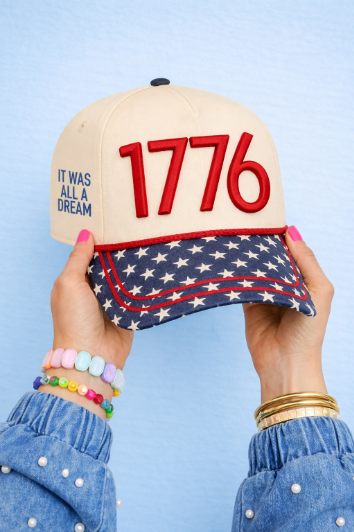 Grace & Emma "1776" ON Tan Cap with Patch Work