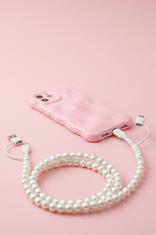 Grace & Emma Beaded Multi Charger, Pearl