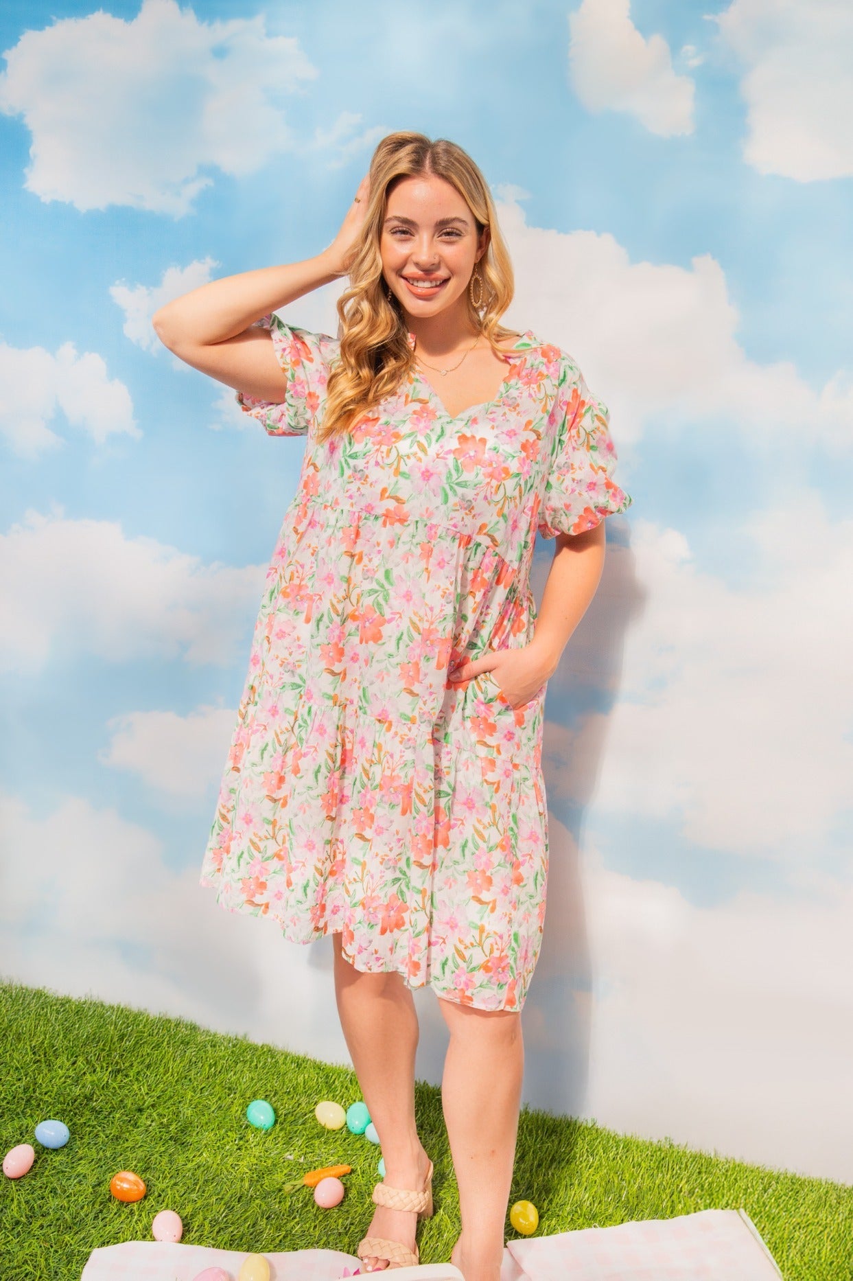 Grace + Emma Watercolor Floral Dress