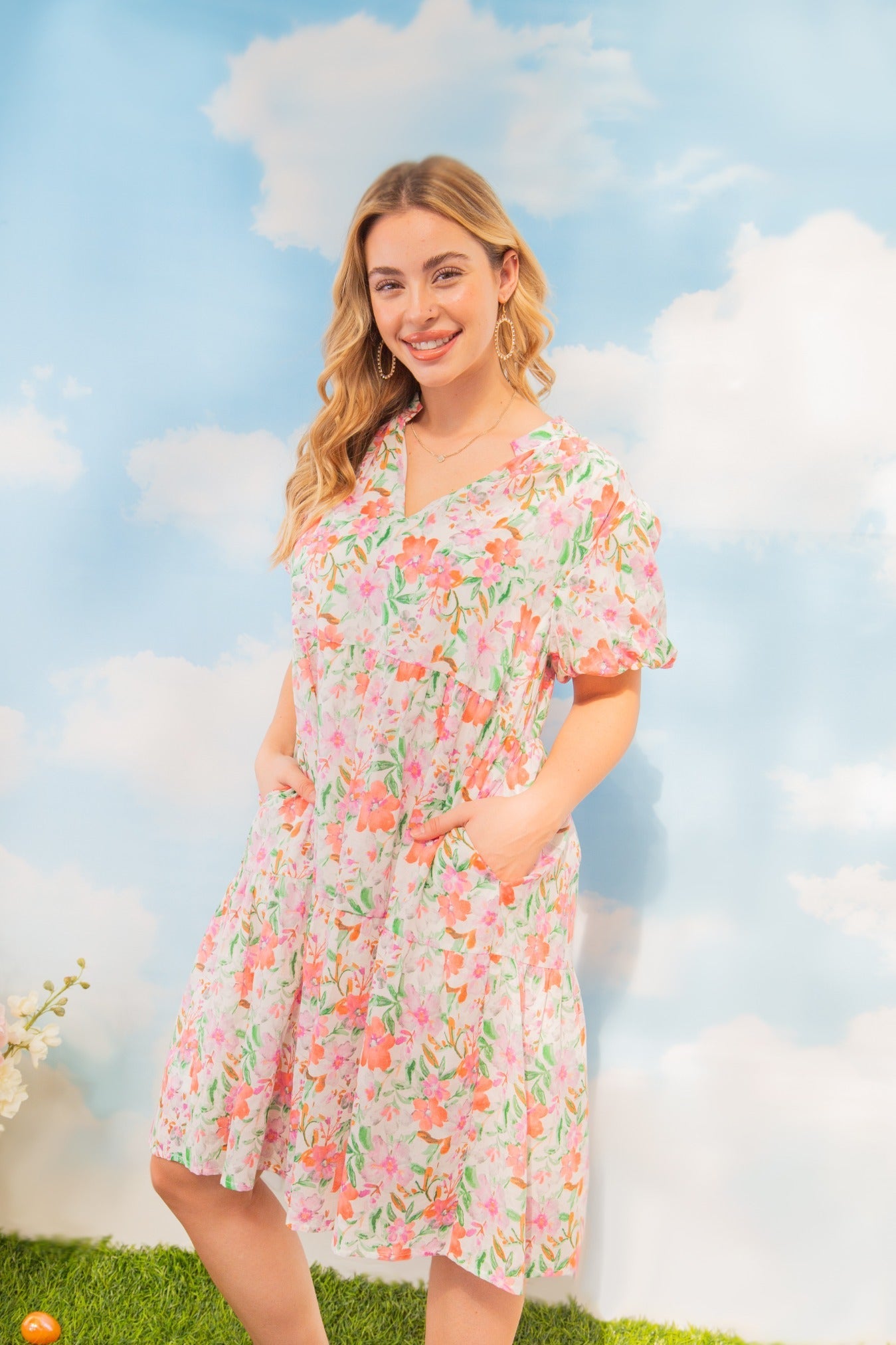Grace + Emma Watercolor Floral Dress