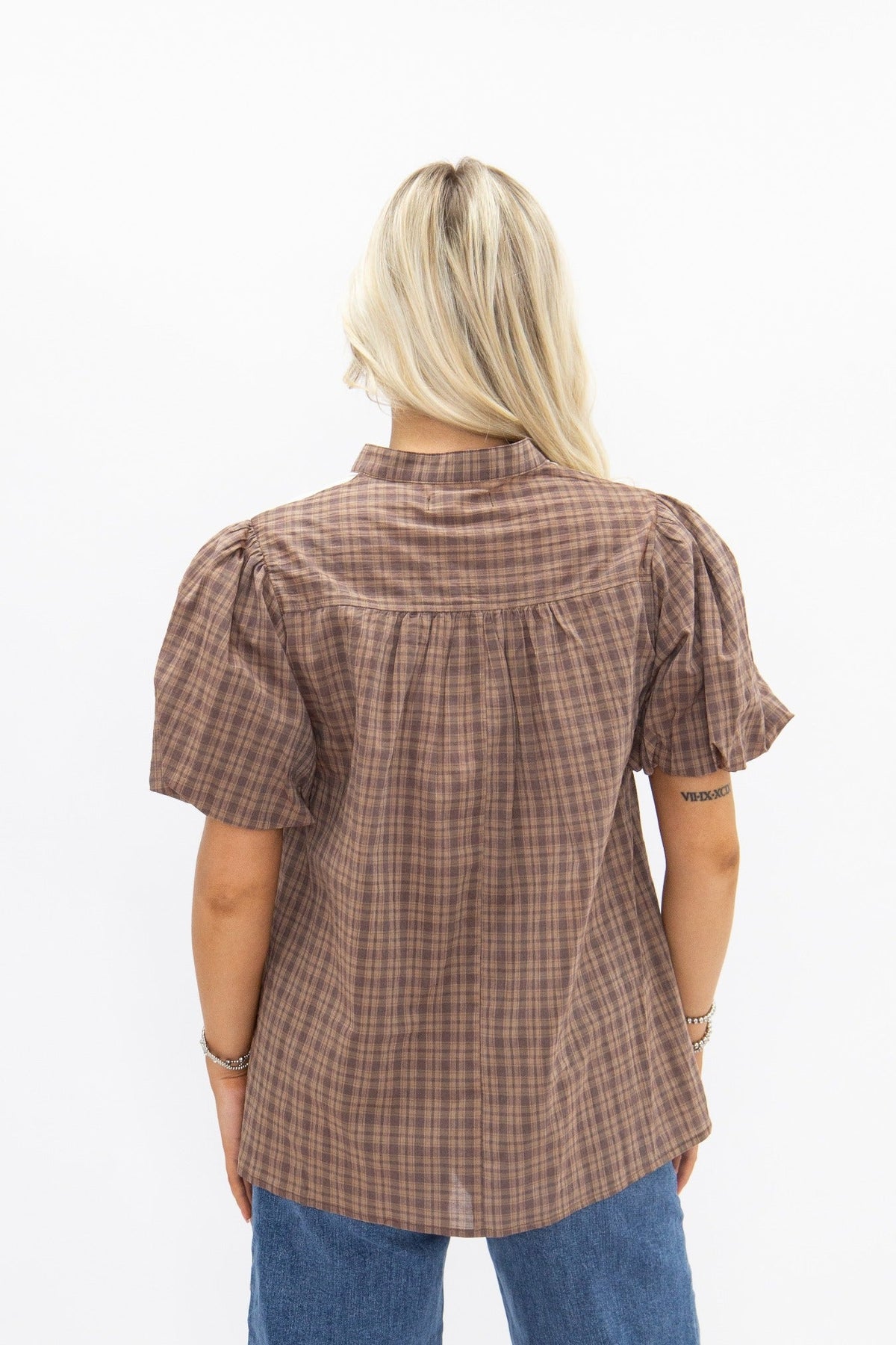 Grace and Emma Western Yoke Collared Top with Embroidered Horses