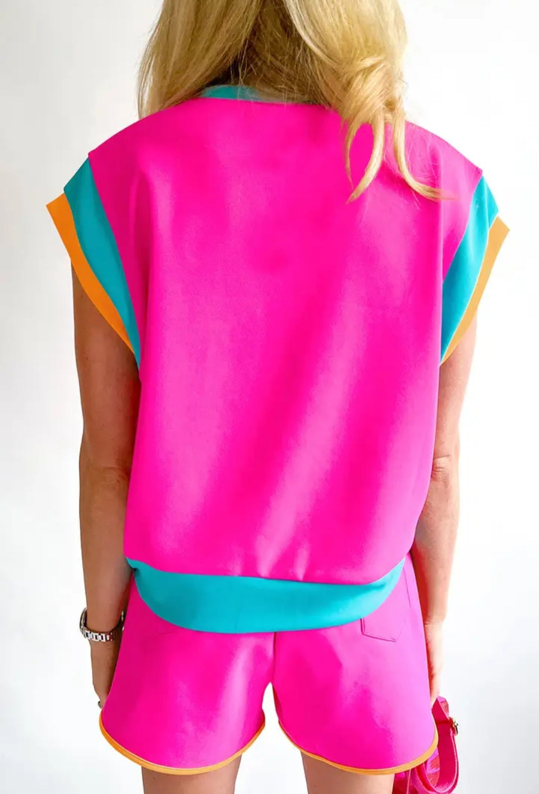 Colorblock Tee and Shorts Set