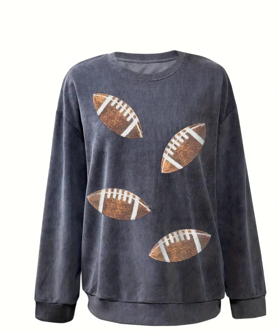 Women's Football Print Fleece Sweatshirt