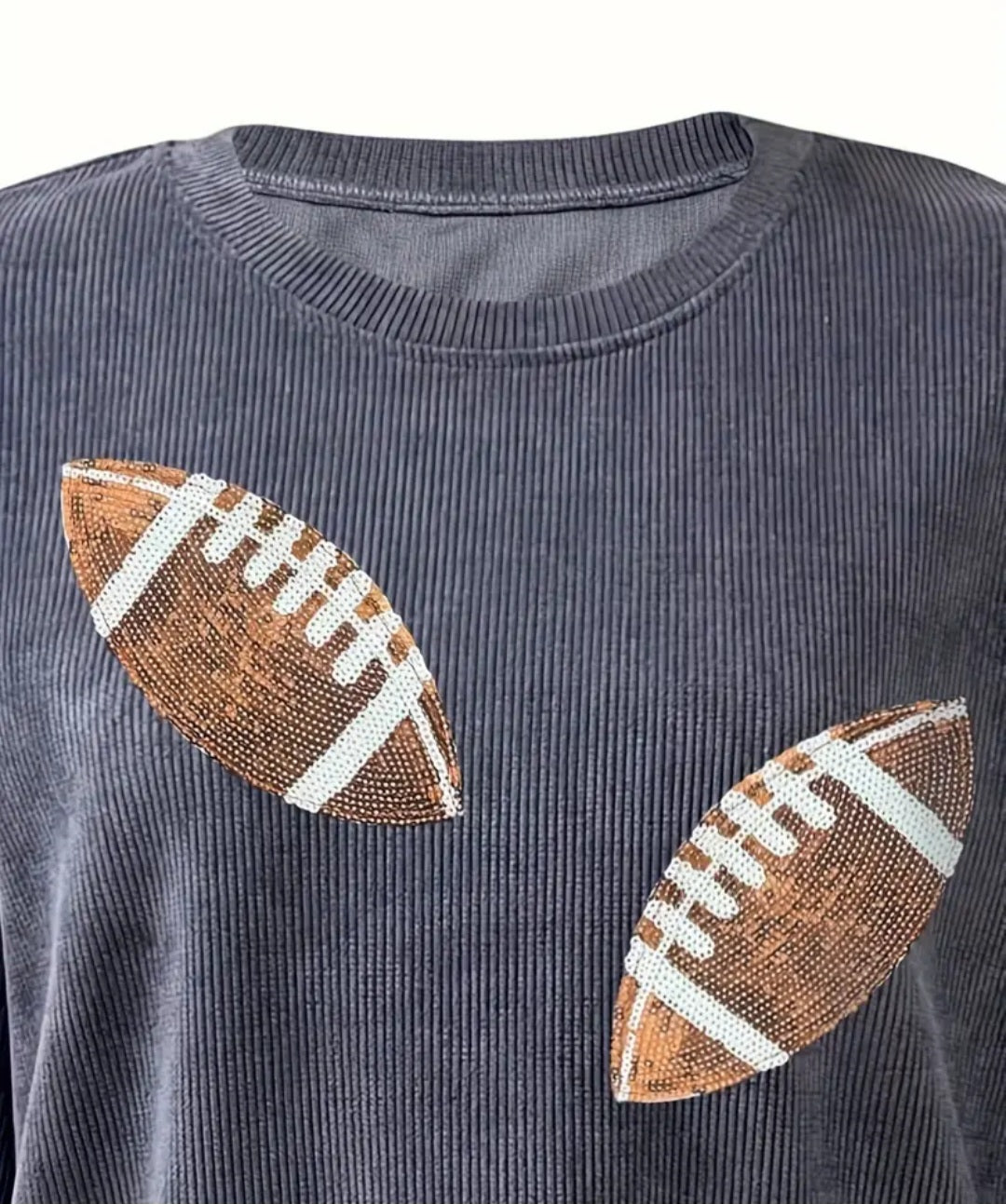 Women's Football Print Fleece Sweatshirt