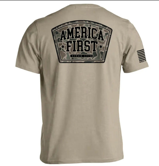 Shield Republic America First Duck Camo Tan Tee