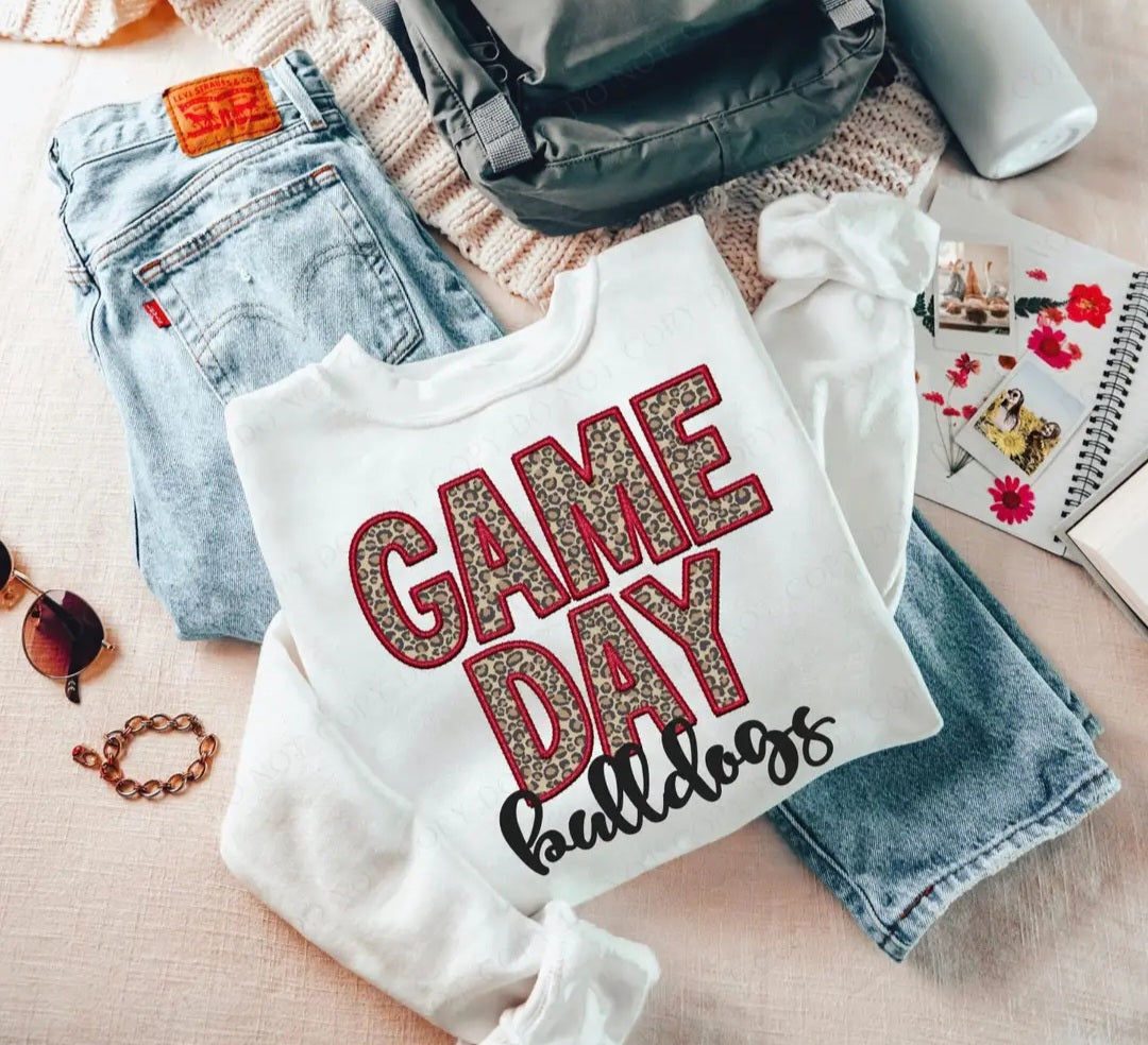 Game Day Bulldogs White Sweatshirt