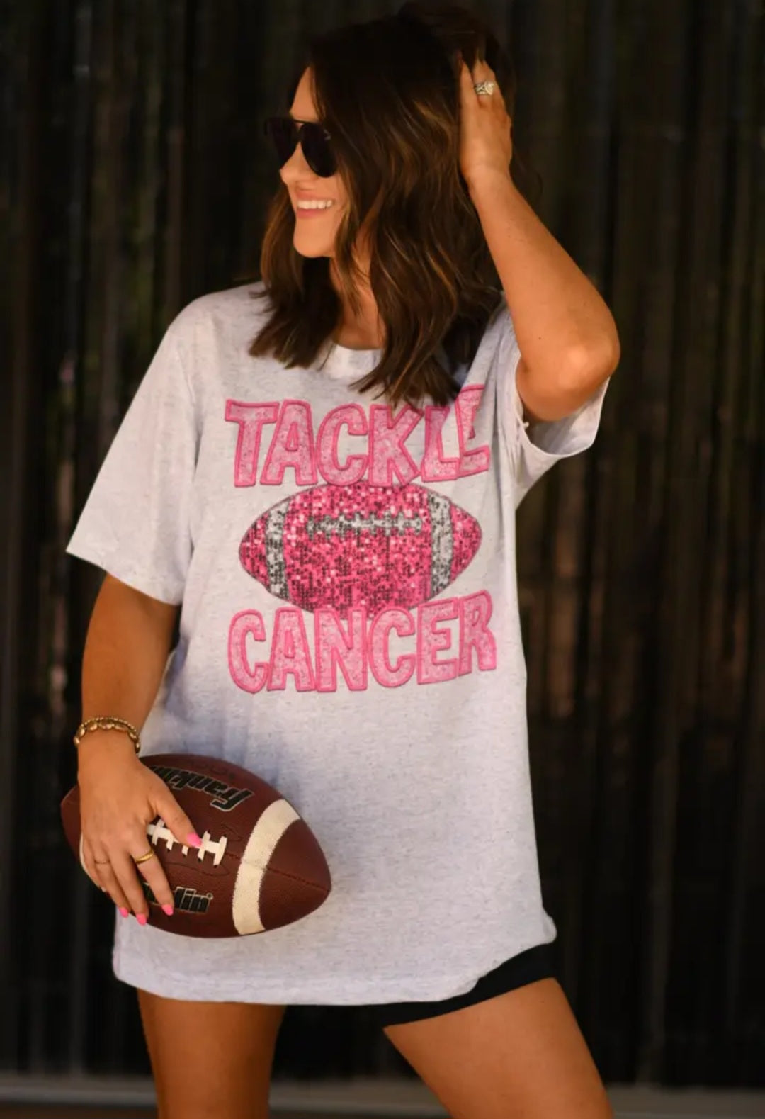 Tackle Cancer Faux Patch Tee