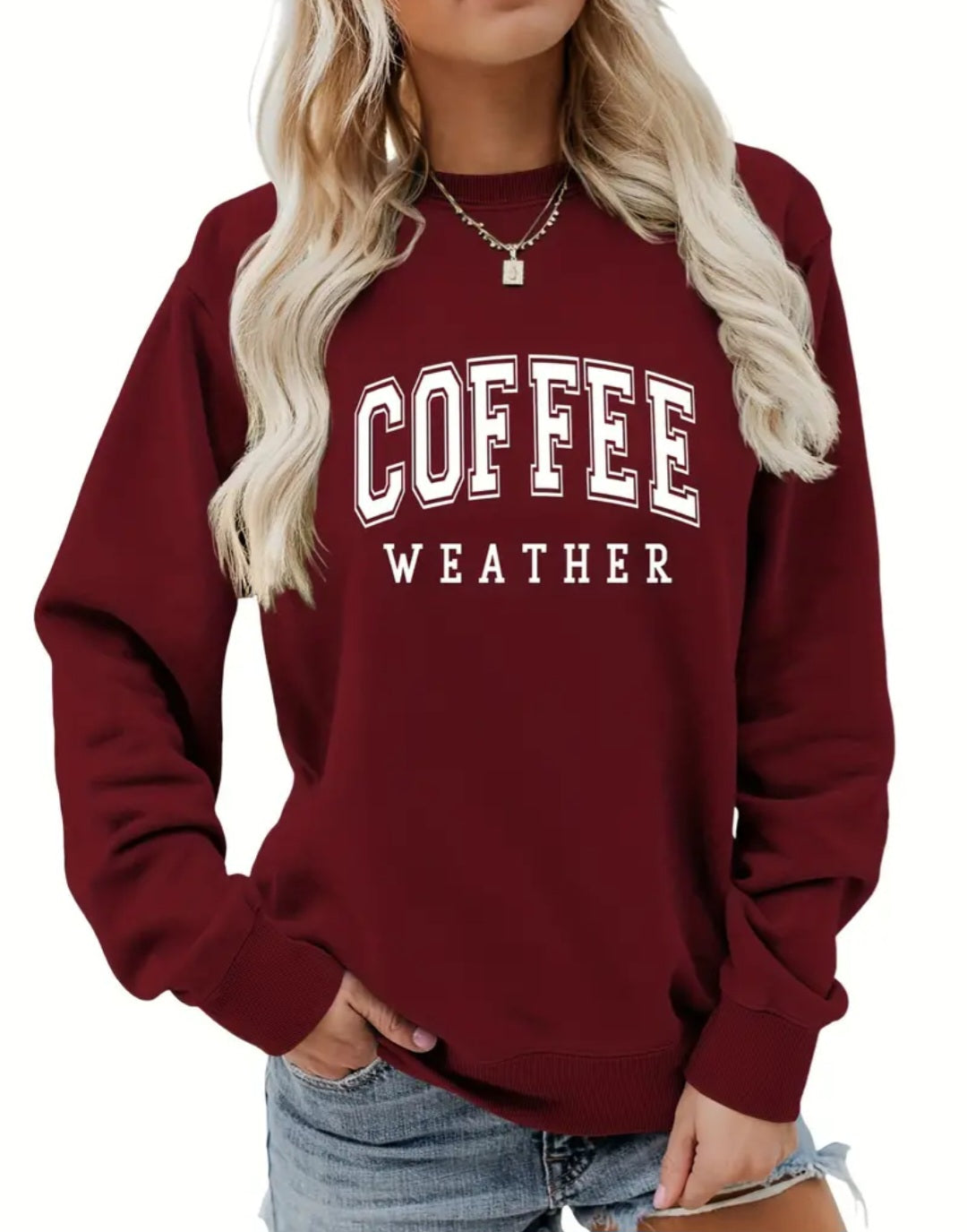 Coffee Weather Relaxed Loose Fit Sweatshirt