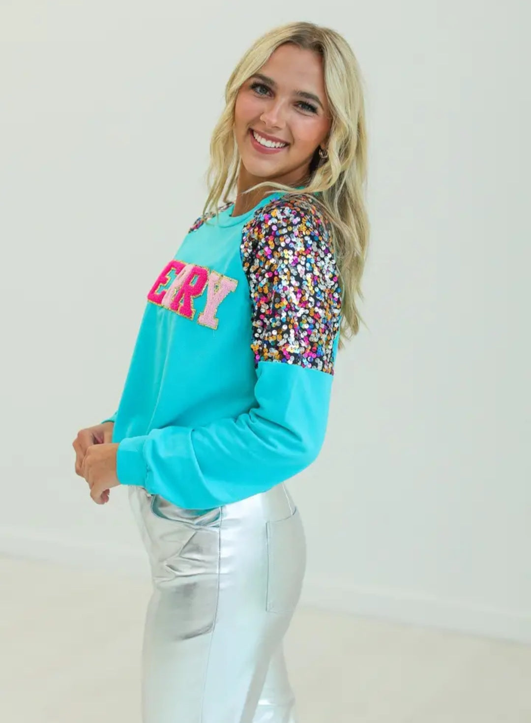 Merry Turquoise Sweatshirt