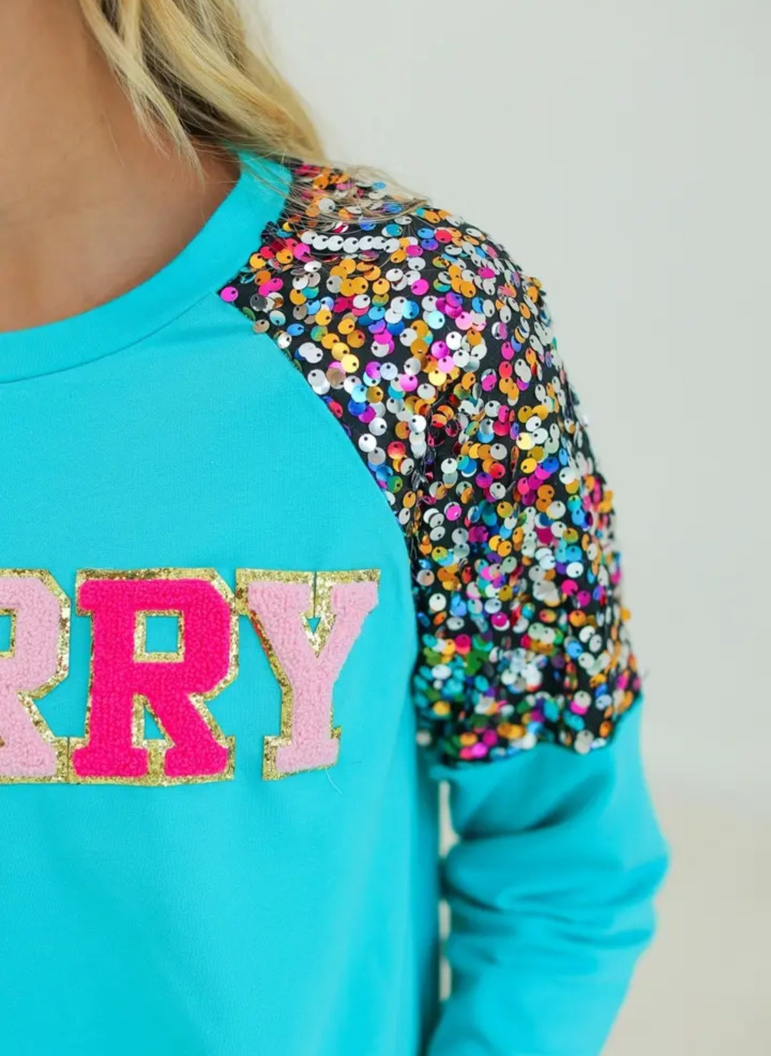 Merry Turquoise Sweatshirt