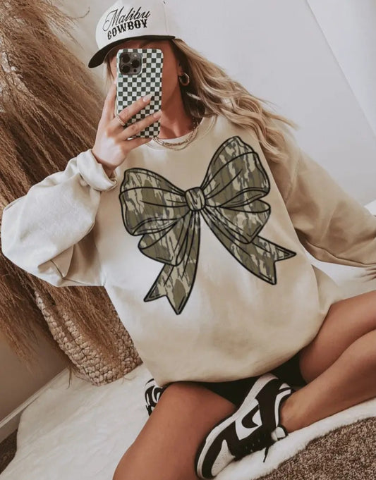 Camo Bow Sweatshirt