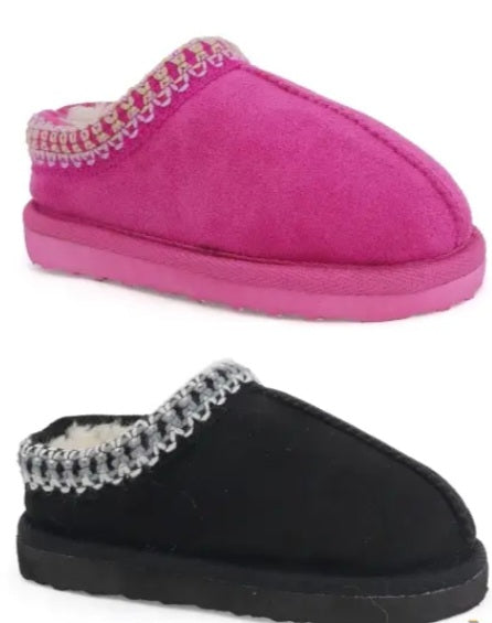 Girls Clog Slipper With Stitching- Black