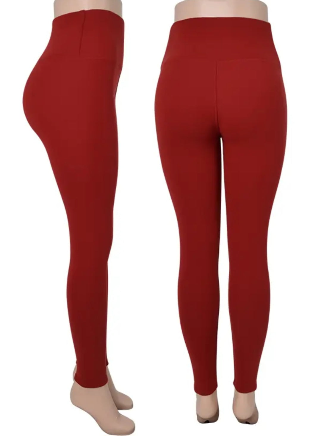 Winter Leggings Fleece - Red