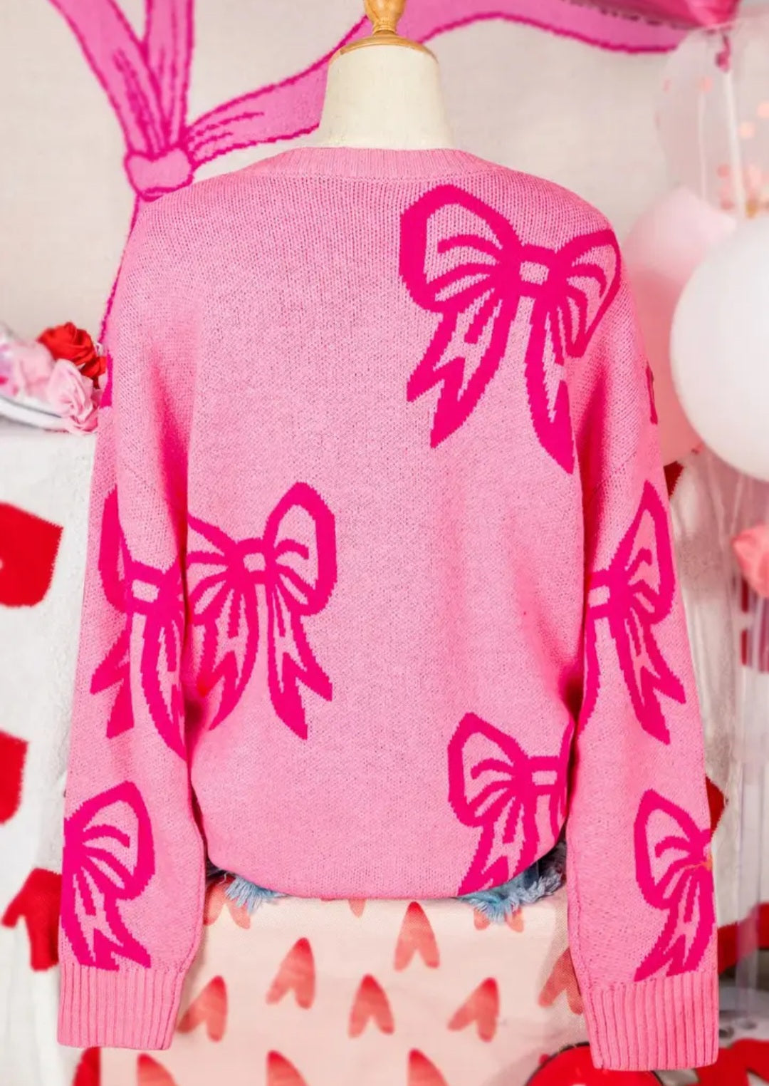 Valentine Bow Pattern Sweater