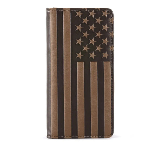 Patriotic Collection Men's Bifold Long Leather Wallet