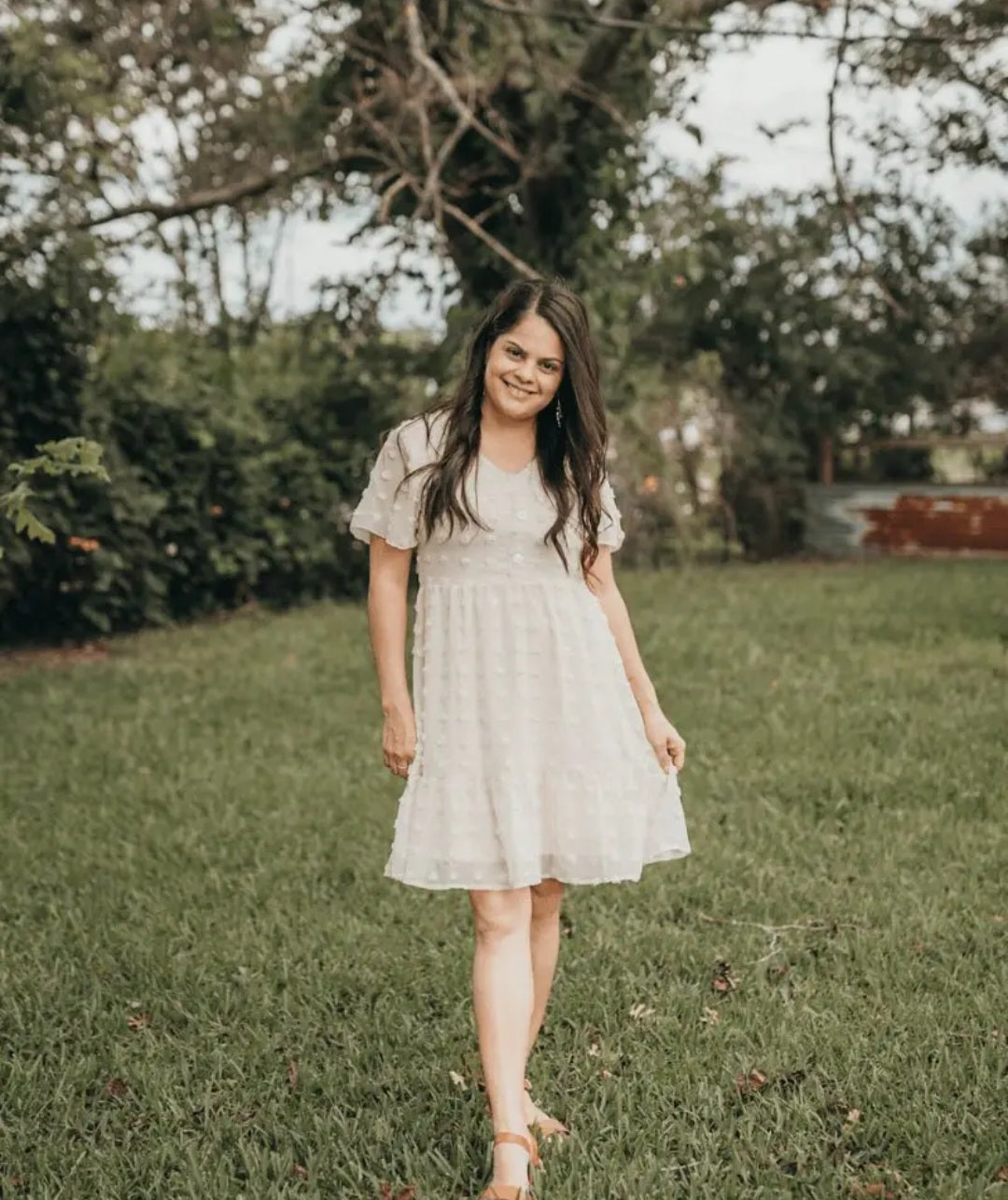 Mommy and Me Short Sleeve Dot Dress - Ivory