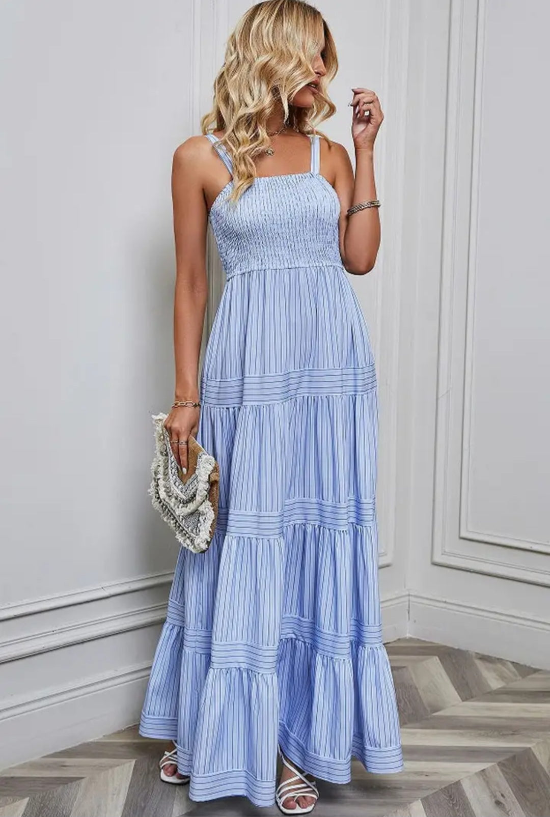 Sleeveless Striped Maxi Dress