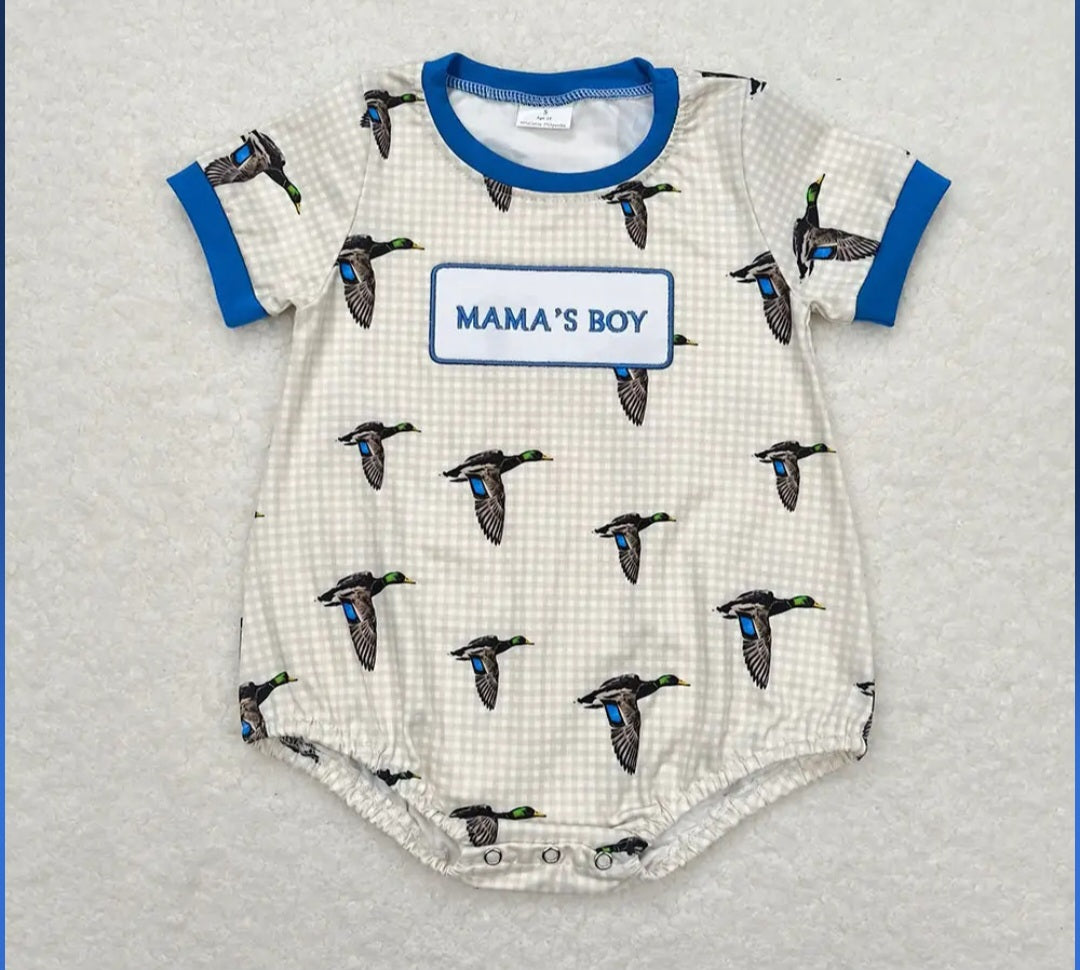 Mama's Boy Duck Short Sleeve Romper