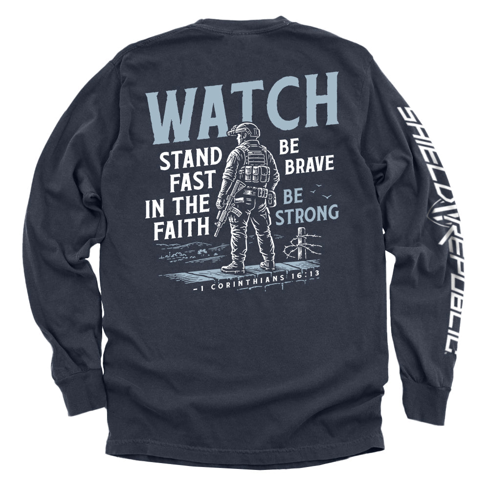 Shield Republic Watch Stand Fast in the Faith (Back Print)