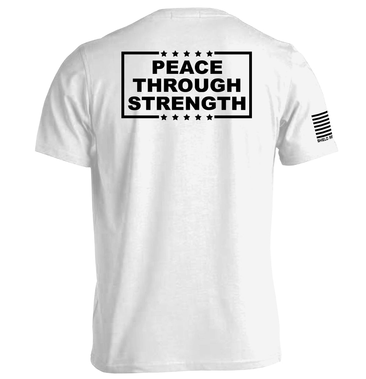 Shield Republic Peace Through Strength White