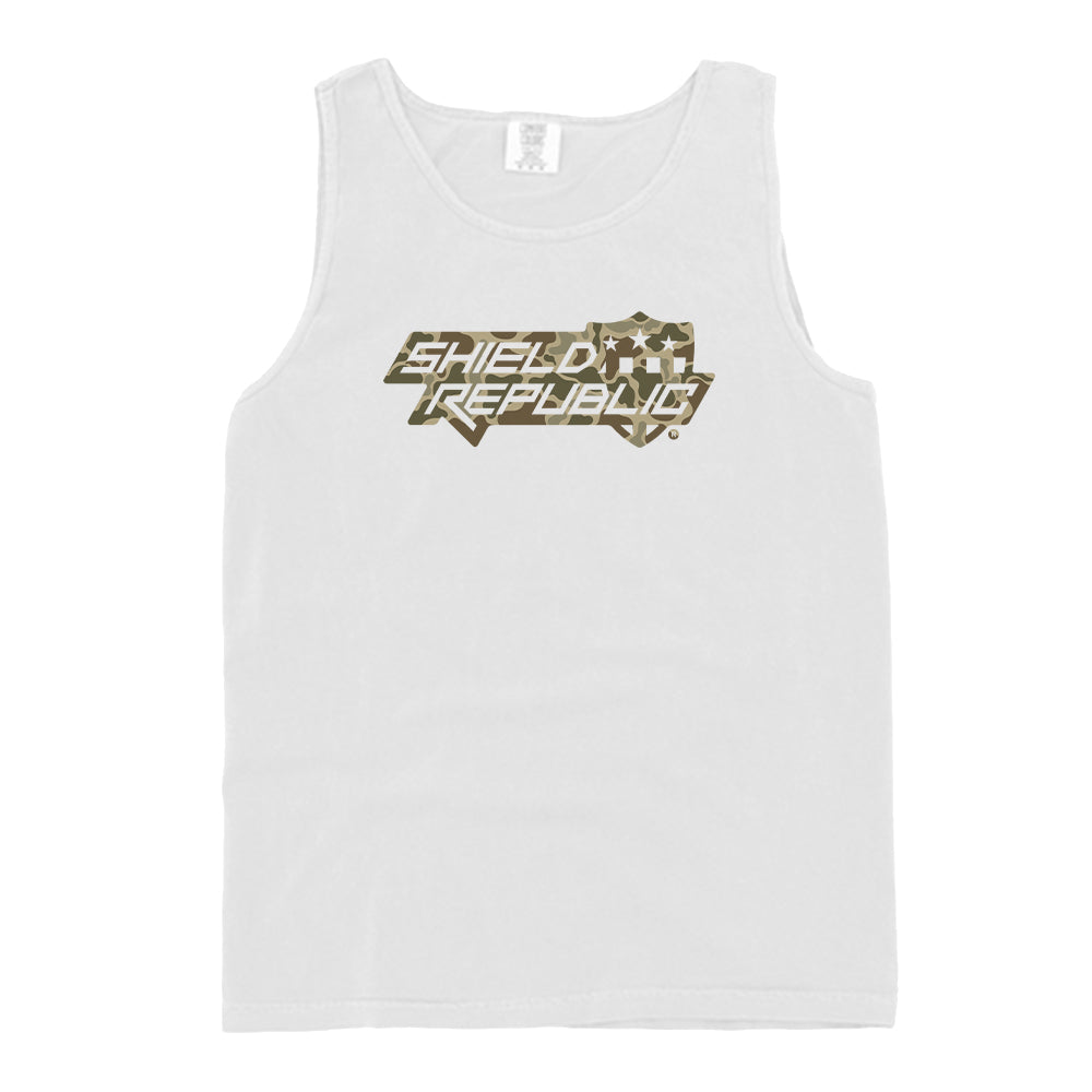 Shield Republic Duck Camo Stacked Logo (Front)