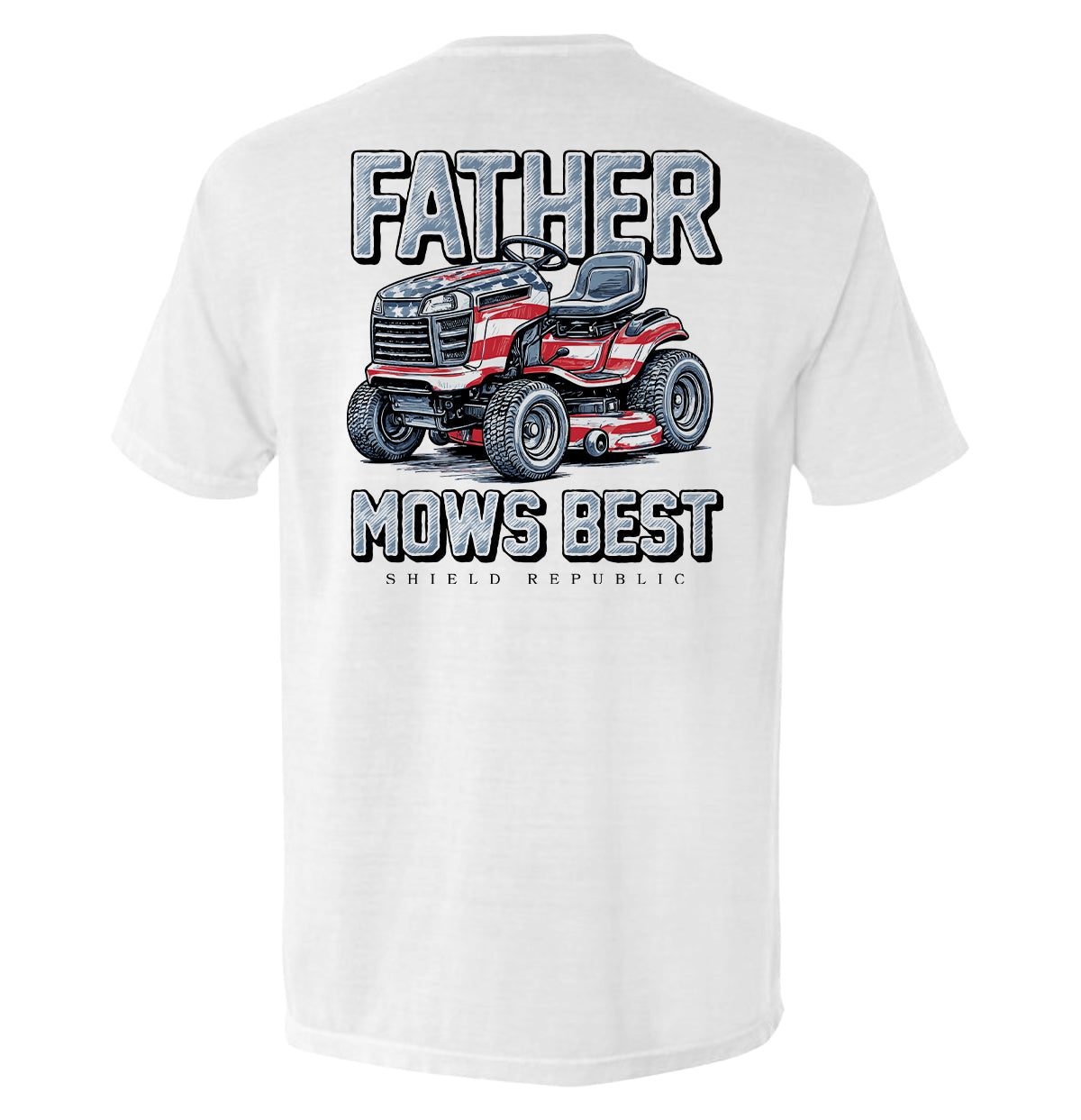 Father Mows Best Stars and Stripes