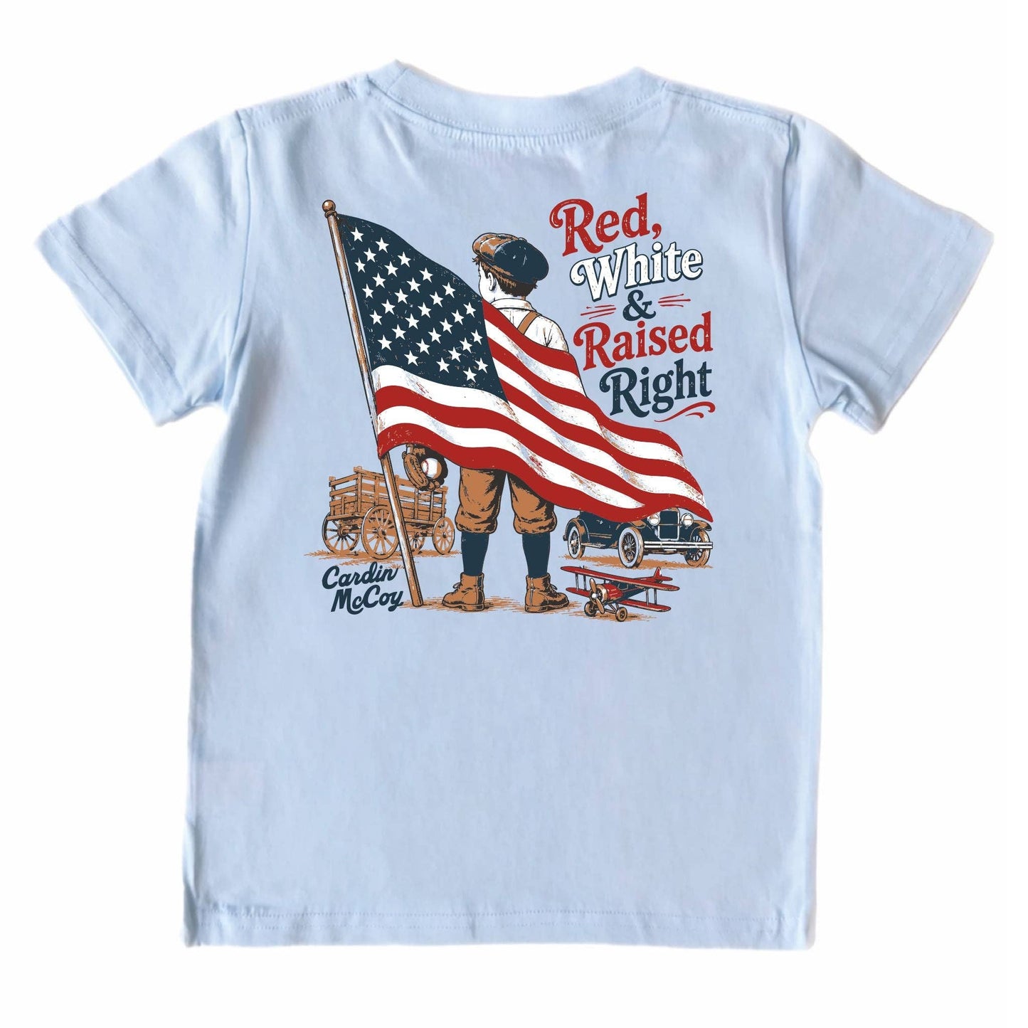 Cardin McCoy Kids' Red, White & Raised Right Short-Sleeve Tee