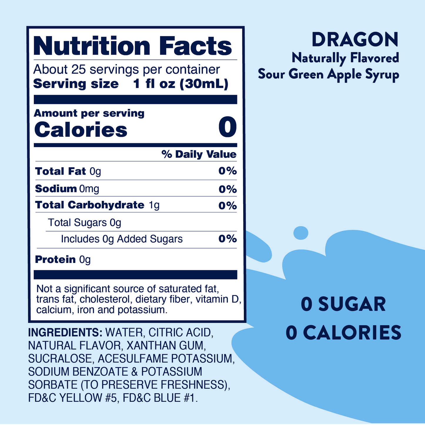 Jordan's Skinny Mixes Sugar Free Dragon™ Syrup - Sour Green Apple Syrup