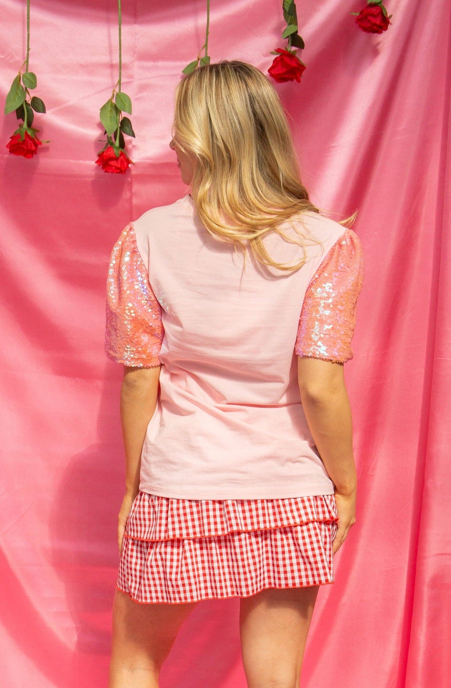 Heart Patches on Pink Princess Top