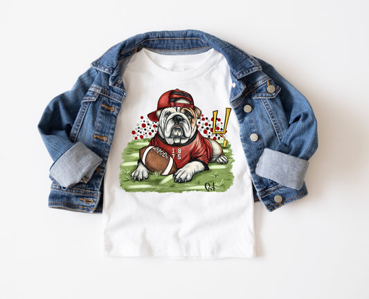 Bulldogs Football Kids Tee Shirt, Youth Red Tee Shirt