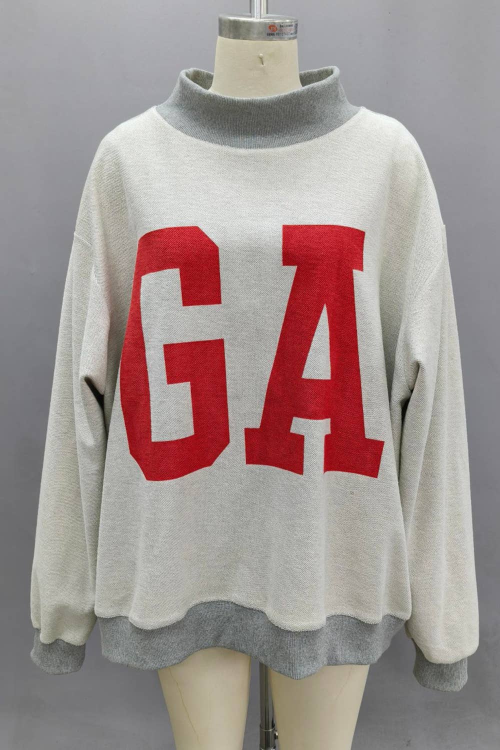 GEORGIA & GA Reversible Floral Mock Neck Sweatshirt