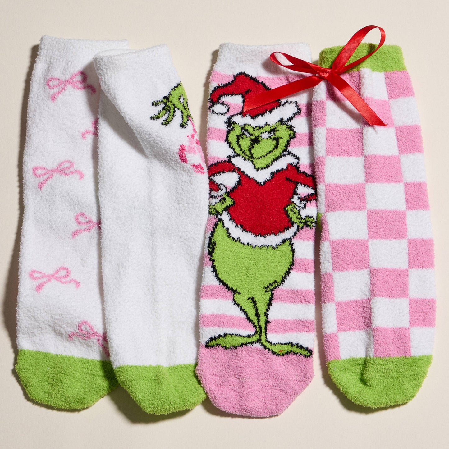 Christmas Theme Printing Winter Fuzzy Cozy Socks (4 Pairs)