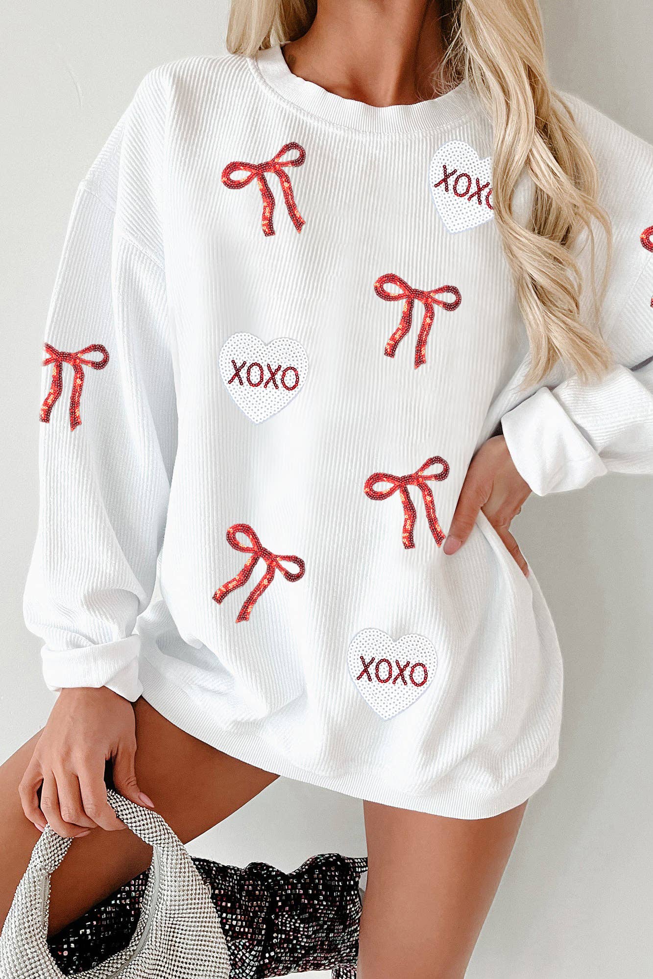 Valentine Corded Long Sleeve Sweatshirt