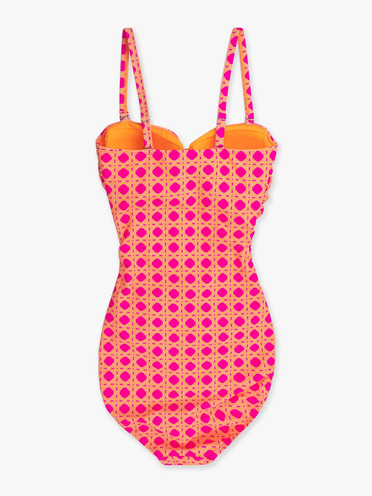 Women's Neon Sherbet Cane Convertible Bandeau One Piece Swimsuit