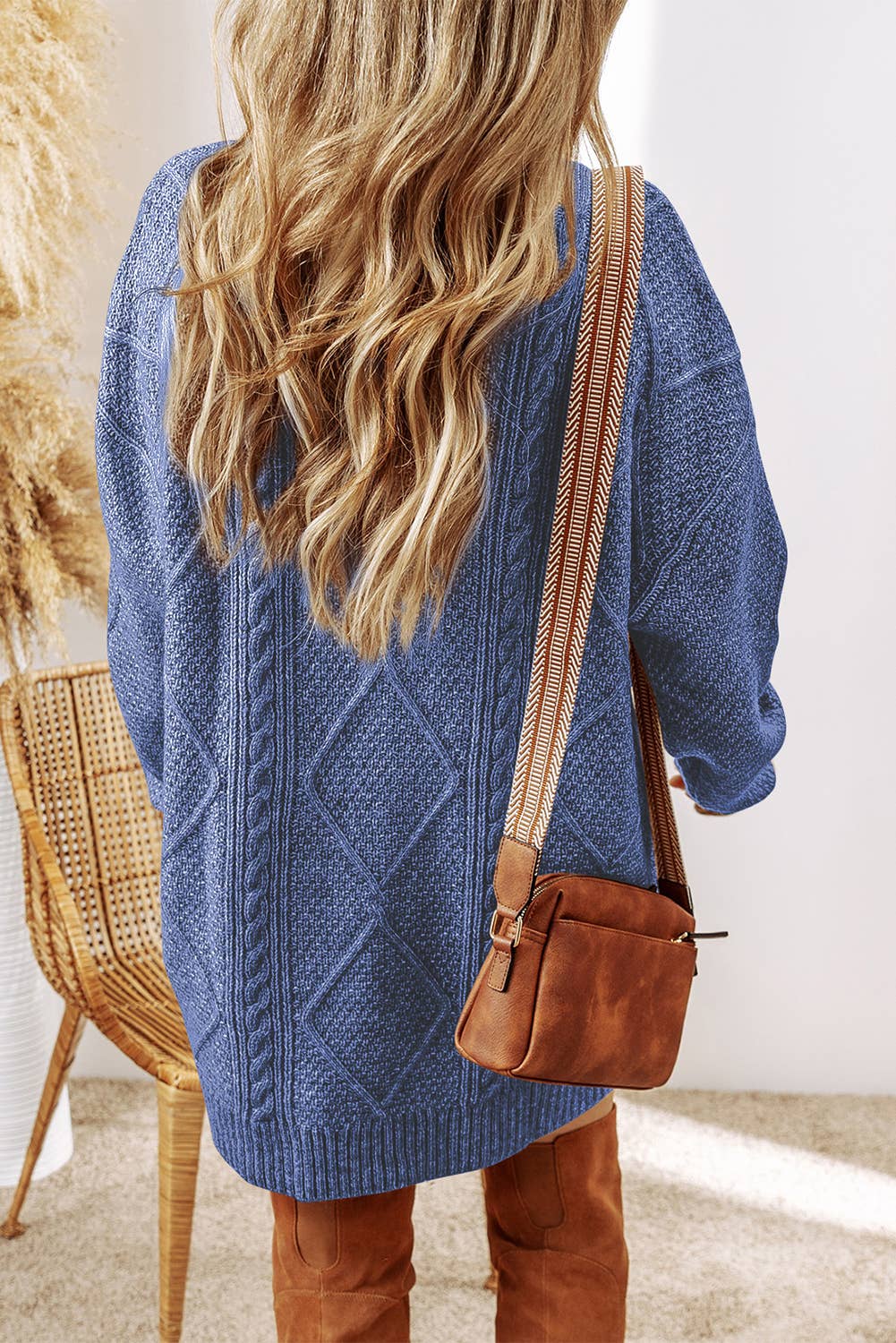 Grace Cable Knit Loose Fit Knit Sweater Dress