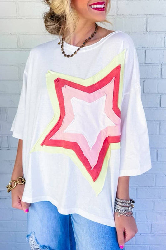 Star Colorblock Oversized Tee