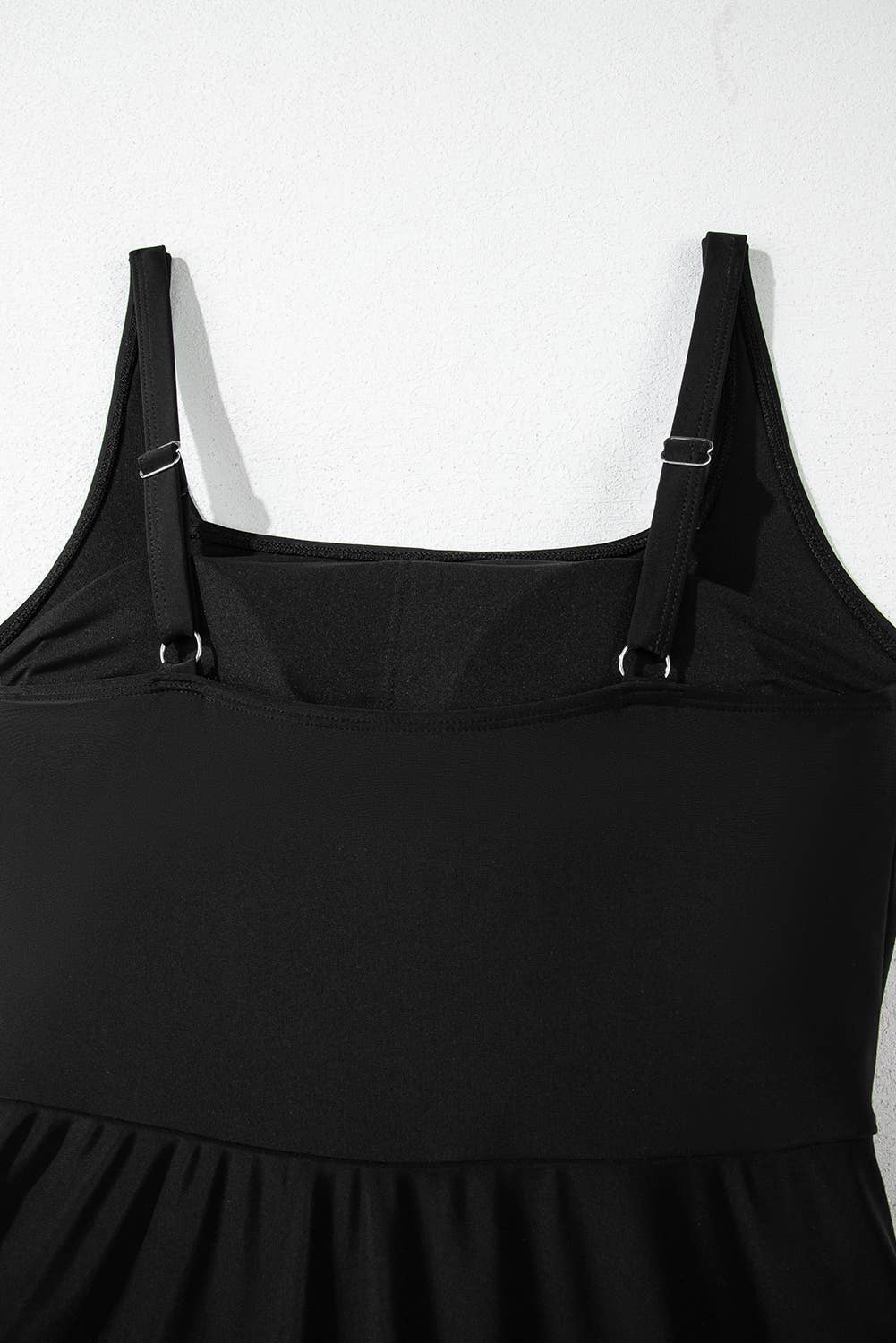 Side Tied Waist Square Neck A-line One Piece Swim Dress