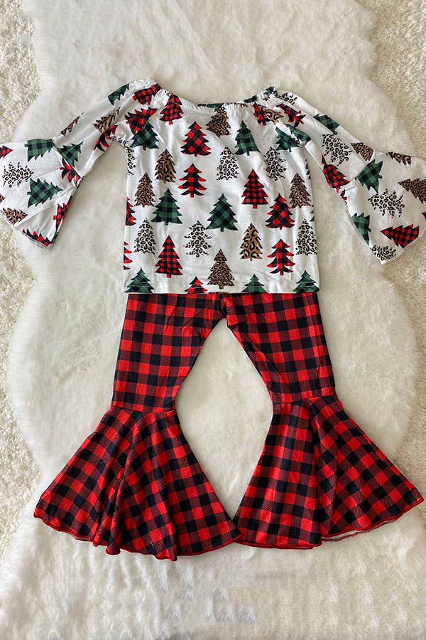 Kids Leopard & Plaid Christmas tree set