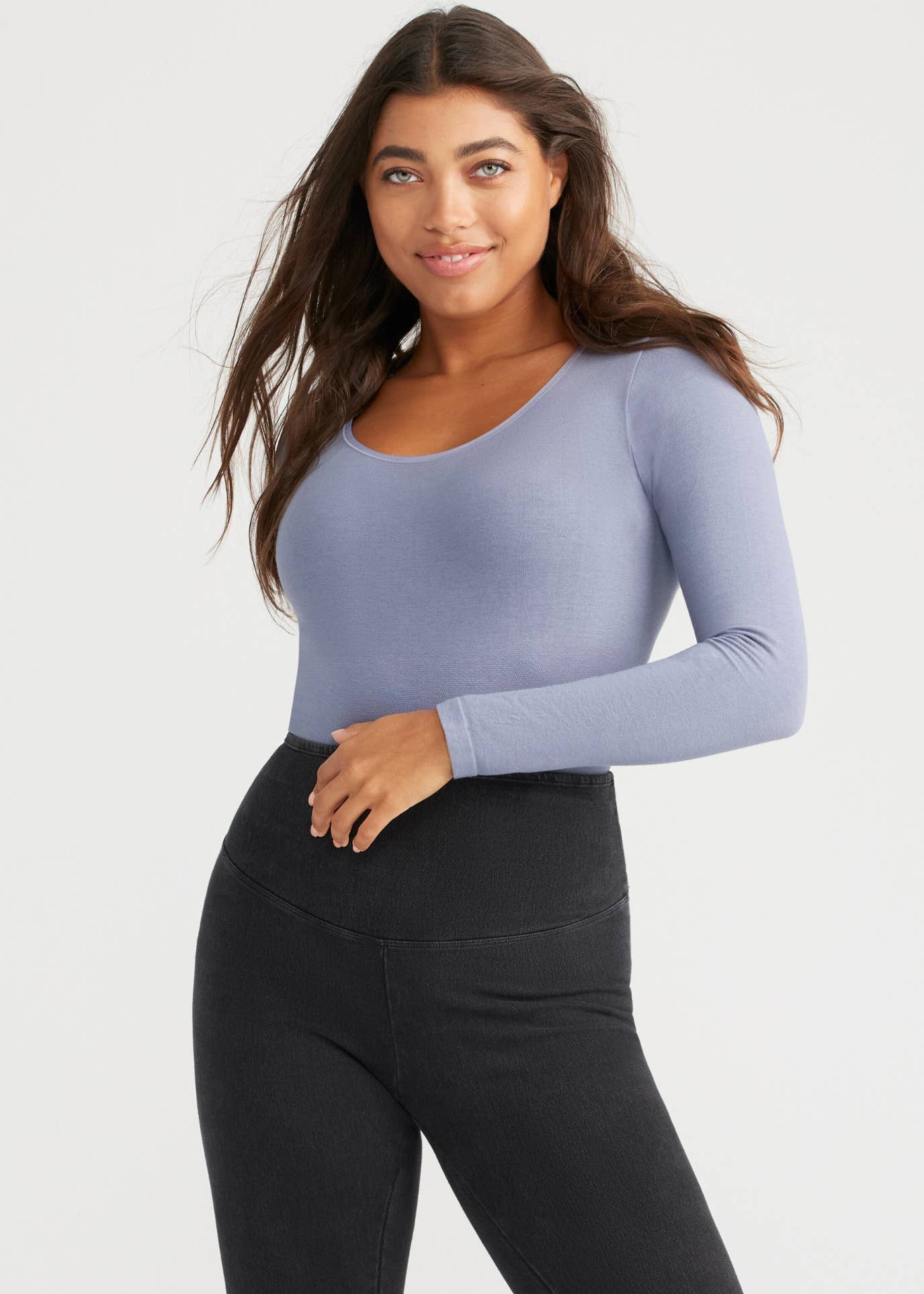 Long Sleeve Shaping Bodysuit - Cotton Seamless