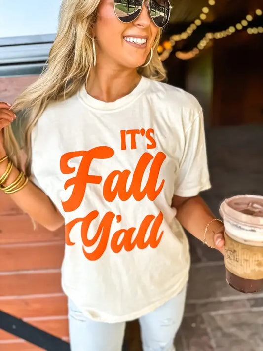 It's Fall Yall Puff Letter Graphic Tee