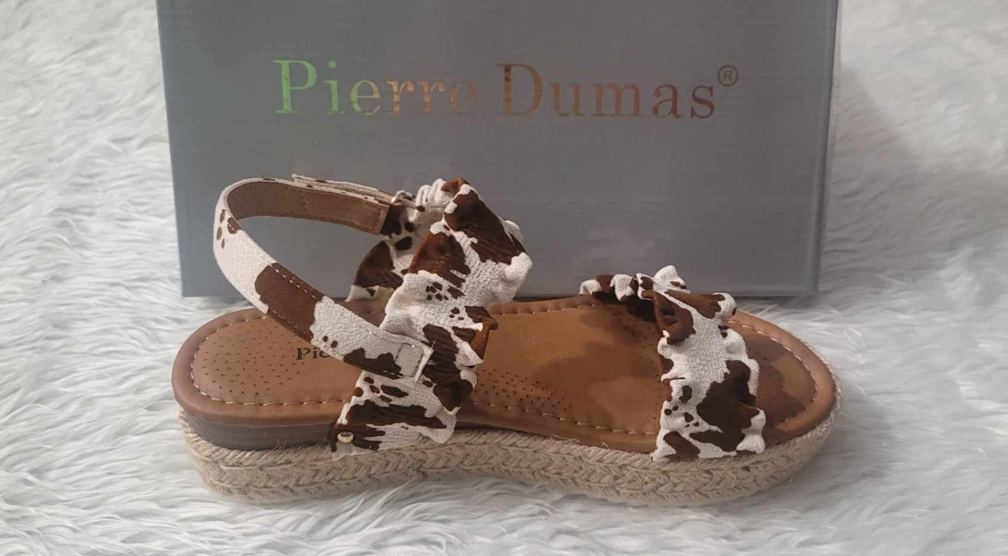 Pierre Dumas Women's Magic 9 Beige Cow Print Sandal