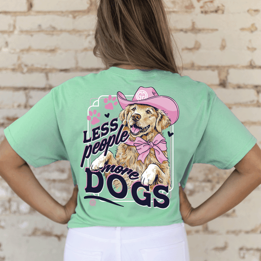 Girlie Girl Originals  Less People More Dogs-Cool Mint