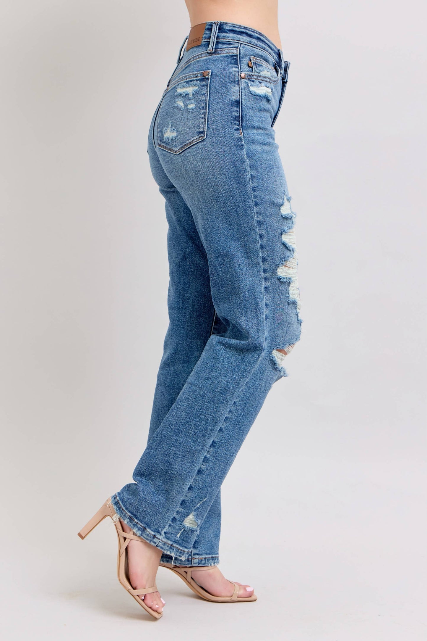 Judy Blue Heavy Distressed High Waisted Straight