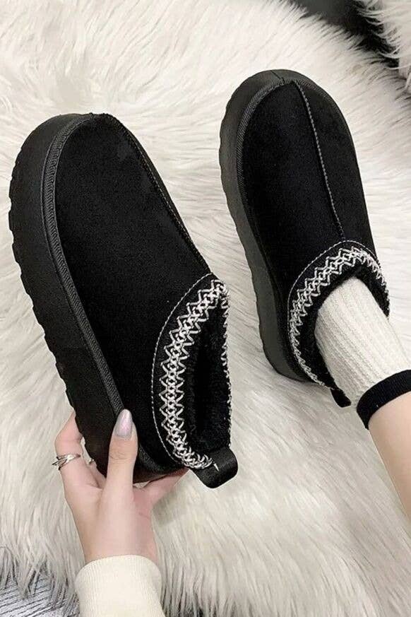 FAUX FUR PLATFOM SLIPPERS COZY FLUFFY ANKLE BOOTS