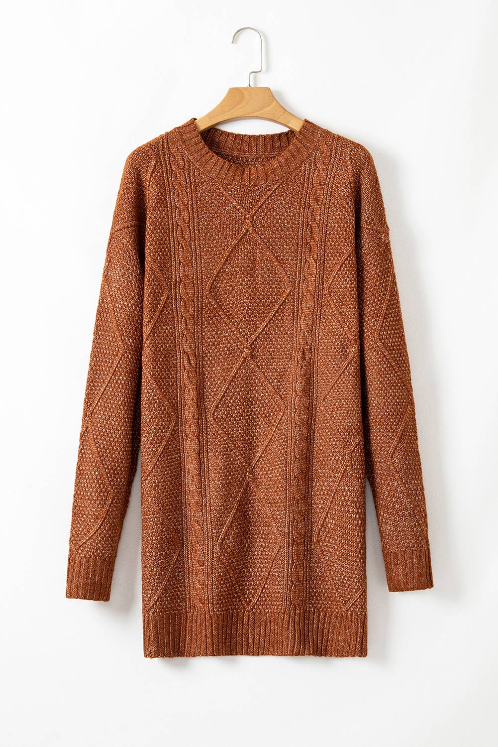 Grace Cable Knit Loose Fit Knit Sweater Dress