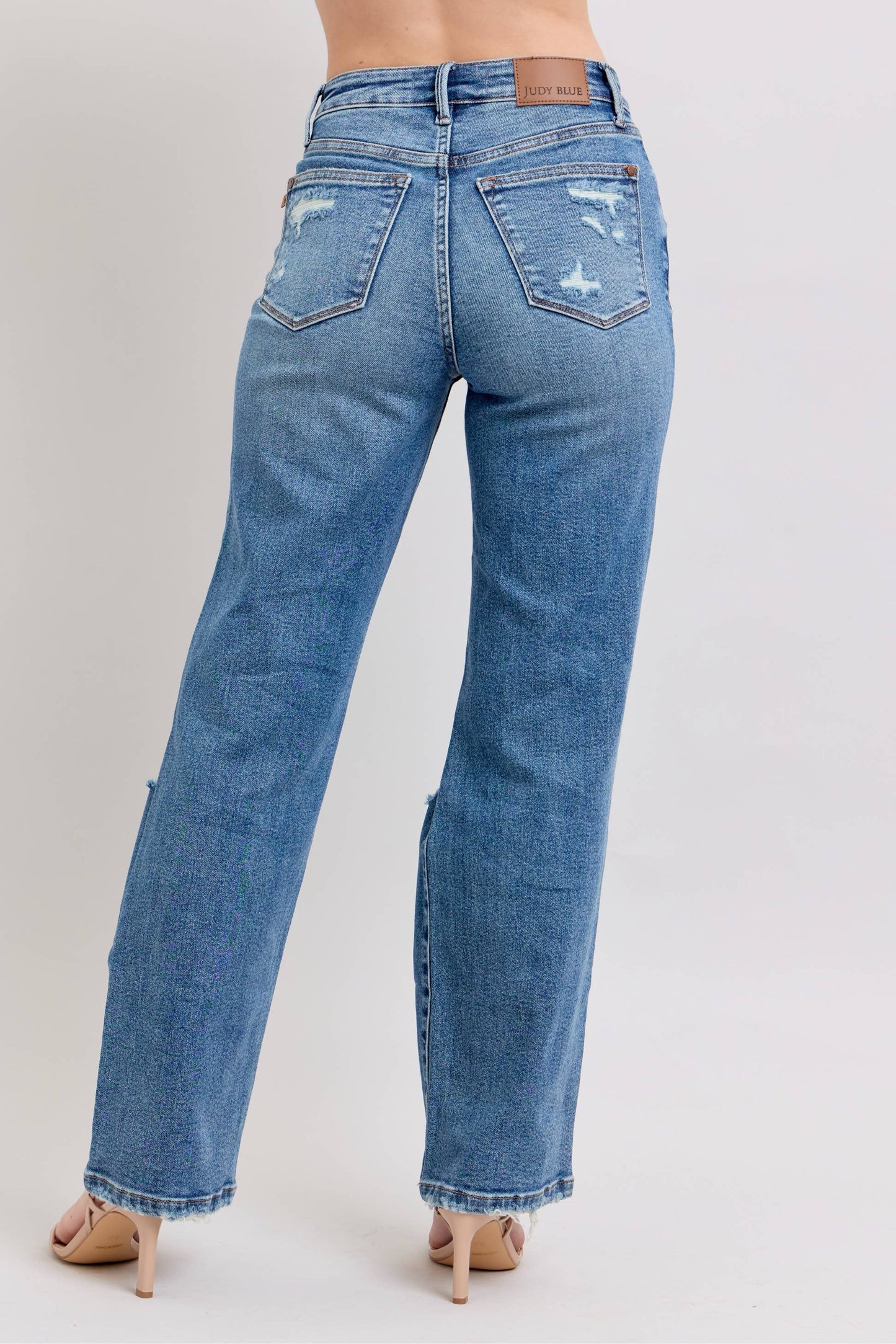 Judy Blue Heavy Distressed High Waisted Straight