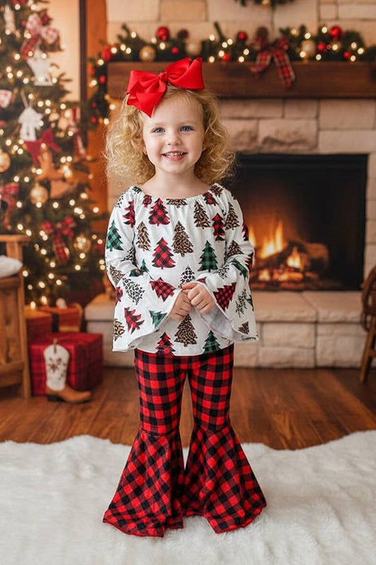 Kids Leopard & Plaid Christmas tree set